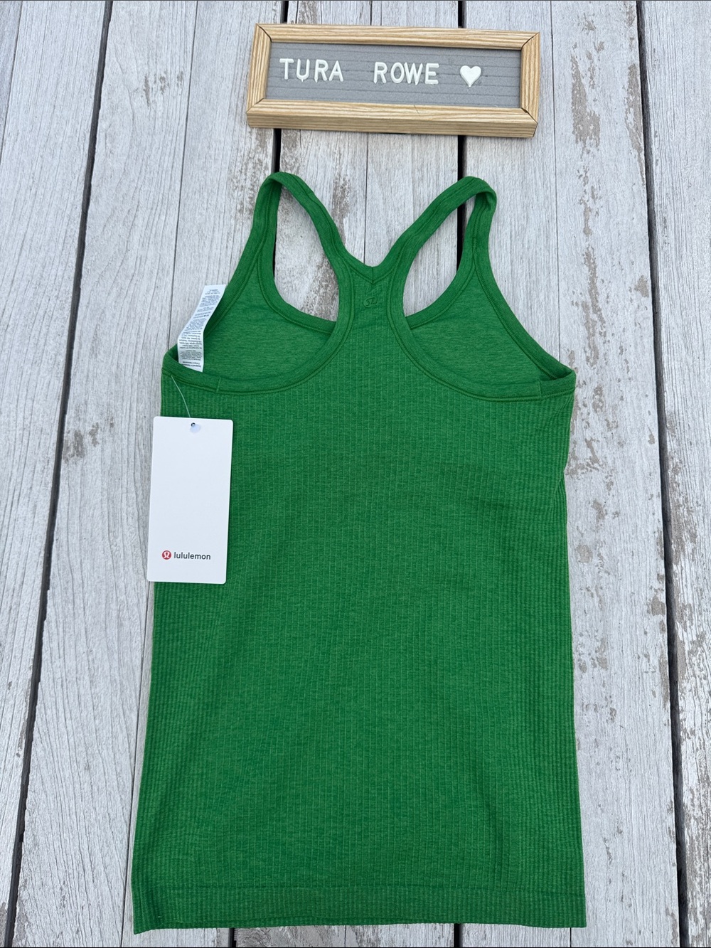 Lululemon Ebb to Street Tank Top Chameleon Green Size 6 NWT - Picture 5 of 8